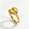 Wholesale Stainless Steel Electroplated Threedimensional Geometric Minimalist Heart Ring For Women