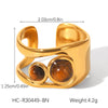 Wholesale Stainless Steel Electroplated Tiger Eye Zircon Cross Jewelry Bracelet And Earrings In Ins Geometric Style