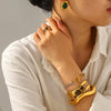 Wholesale Stainless Steel Electroplated Tiger Eye Zircon Cross Jewelry Bracelet And Earrings In Ins Geometric Style