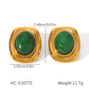 Wholesale Stainless Steel Electroplated Tiger Eye Zircon Cross Jewelry Bracelet And Earrings In Ins Geometric Style