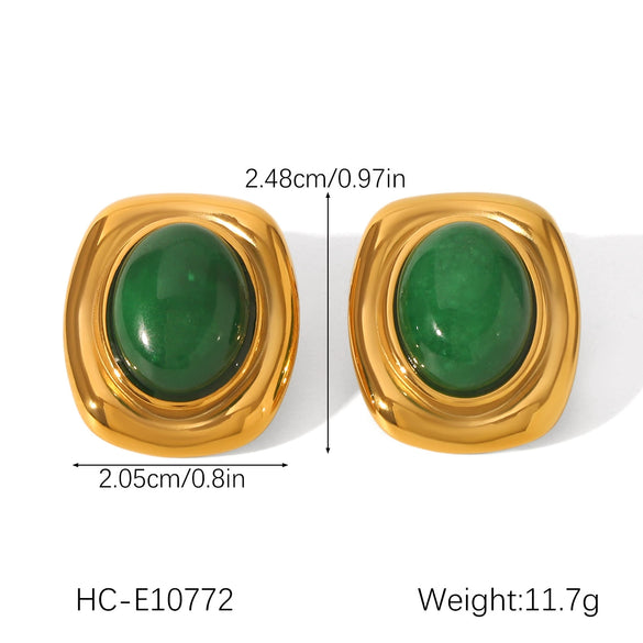 Wholesale Stainless Steel Electroplated Tiger Eye Zircon Cross Jewelry Bracelet And Earrings In Ins Geometric Style
