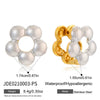 Wholesale Stainless Steel Electroplated Twotone Fivepetal Flower Colorblocking Earrings For Women In Ins Style