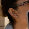 Wholesale Stainless Steel Electroplated Twotone Sweet Bow Colorblocking Earrings Simple Versatile