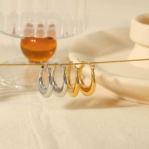 Wholesale Stainless Steel Electroplated Ushape Geometric Earrings For Unisex