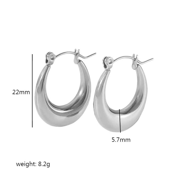 Wholesale Stainless Steel Electroplated Ushape Geometric Earrings For Unisex