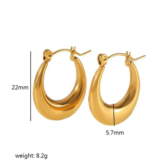 Wholesale Stainless Steel Electroplated Ushape Geometric Earrings For Unisex