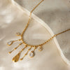 Wholesale Stainless Steel Electroplated Water Drop Tassel Necklace For Women In Ins Style