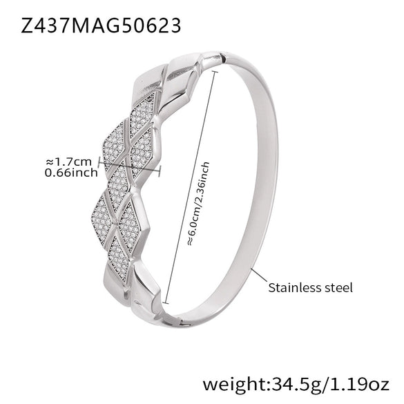 Wholesale 316L Stainless Steel Electroplating Fashion Zircon Bracelet