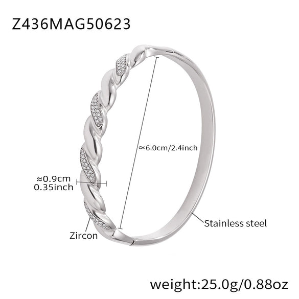 Wholesale 316L Stainless Steel Electroplating Fashion Zircon Bracelet