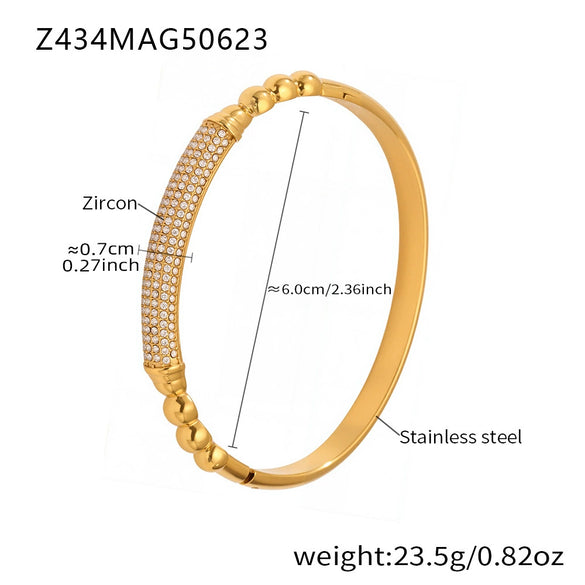 Wholesale 316L Stainless Steel Electroplating Fashion Zircon Bracelet