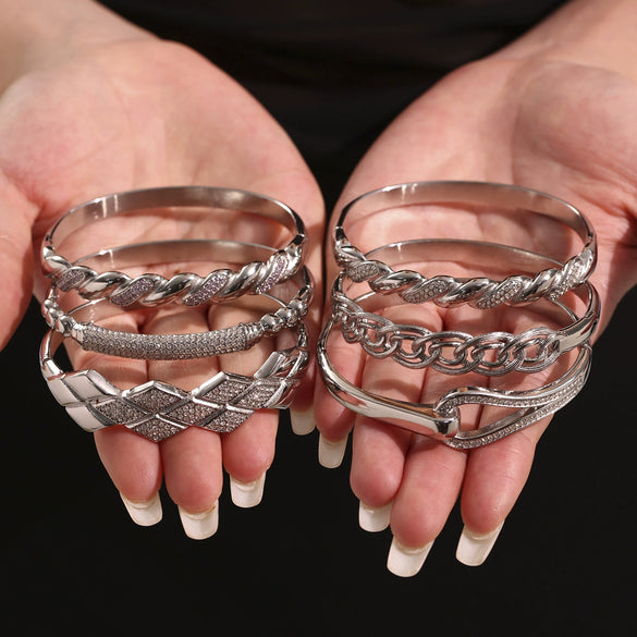 Wholesale 316L Stainless Steel Electroplating Fashion Zircon Bracelet