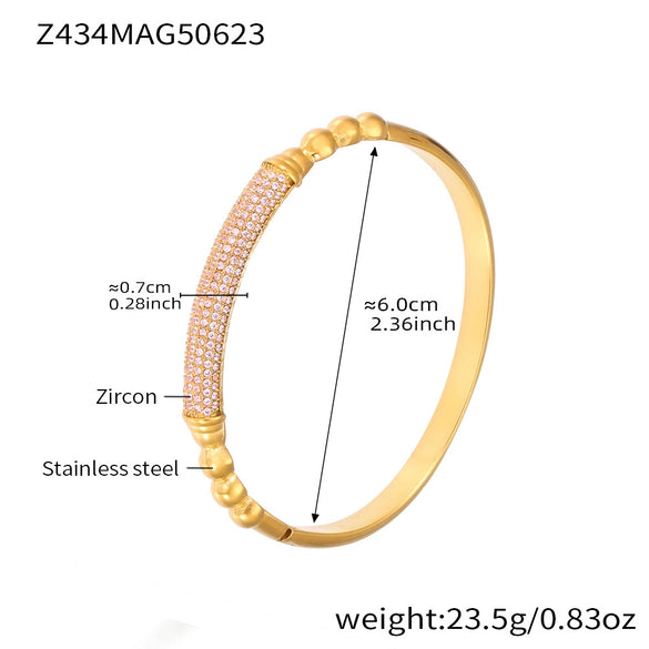 Wholesale 316L Stainless Steel Electroplating Fashion Zircon Bracelet