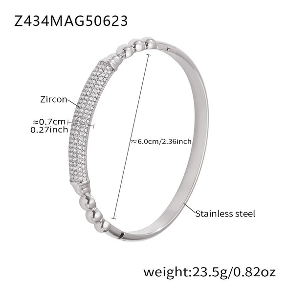 Wholesale 316L Stainless Steel Electroplating Fashion Zircon Bracelet