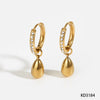 Wholesale Stainless Steel Elegant Water Drop Pendant Zircon Earrings With Electroplating Design
