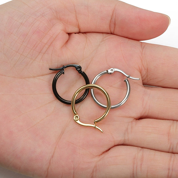 Wholesale Stainless Steel Exaggerated Geometric Electroplated Large Circle Earrings