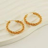 Wholesale 316L Stainless Steel Exaggerated Geometric Round Twist Earrings For Women