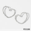 Wholesale Stainless Steel Exaggerated Heart Hollow Heart Shaped Earrings With Electroplating For Women