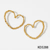 Wholesale Stainless Steel Exaggerated Heart Hollow Heart Shaped Earrings With Electroplating For Women