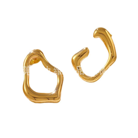Wholesale Stainless Steel Exaggerated Irregular Geometric Stamping Earrings For Women