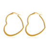 Wholesale Stainless Steel Exaggerated Love Oval Heart Shaped Electroplated Women's Hip Hop Simple Line Earrings
