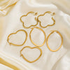 Wholesale Stainless Steel Exaggerated Love Oval Heart Shaped Electroplated Women's Hip Hop Simple Line Earrings