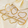 Wholesale Stainless Steel Exaggerated Love Oval Heart Shaped Electroplated Women's Hip Hop Simple Line Earrings