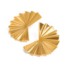 Wholesale Stainless Steel Fanshaped Geometric Earrings With Electroplating For Women