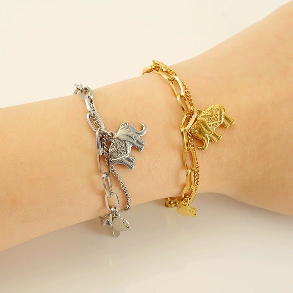 Wholesale Stainless Steel Fashion Animals Zodiac Design Electroplated Bracelet