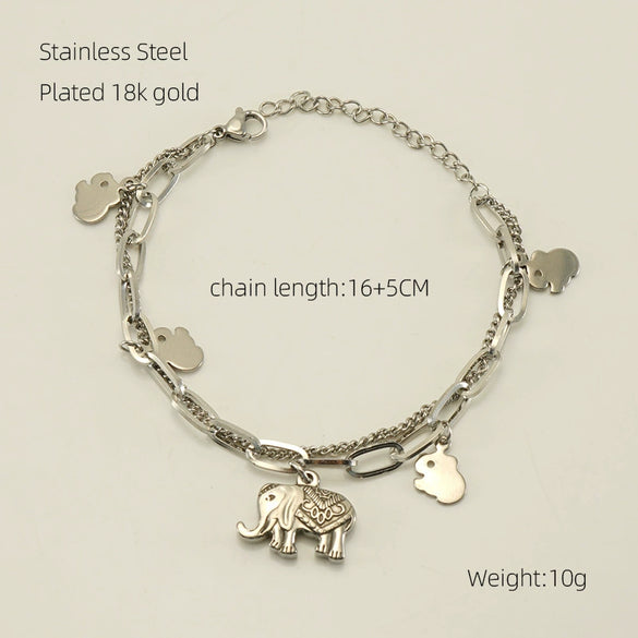 Wholesale Stainless Steel Fashion Animals Zodiac Design Electroplated Bracelet