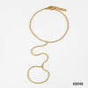 Wholesale Stainless Steel Fashion Ball Bead Hand Chain With Geometric Pattern Pvd Electroplated