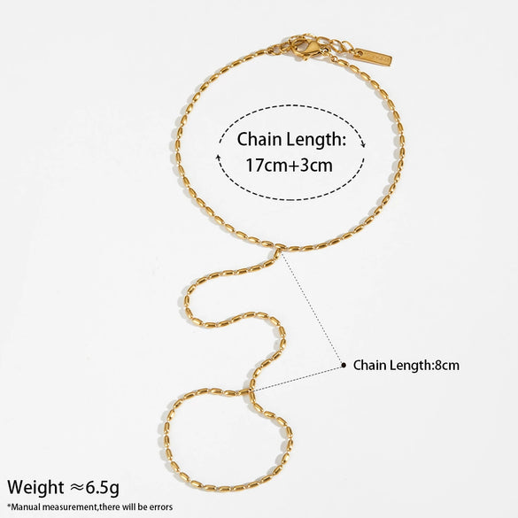 Wholesale Stainless Steel Fashion Ball Bead Hand Chain With Geometric Pattern Pvd Electroplated