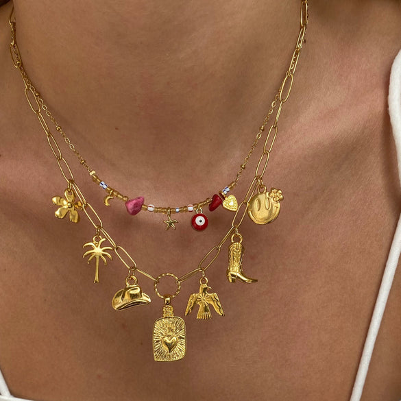 Wholesale Stainless Steel Fashion Boots Pendant With Heart Shape Electroplated In 18K Gold Color