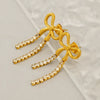 Wholesale Stainless Steel Fashion Bow Earrings Jewelry With Electroplating Treatment For Women