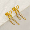 Wholesale Stainless Steel Fashion Bow Earrings Jewelry With Electroplating Treatment For Women
