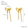 Wholesale Stainless Steel Fashion Bow Earrings Jewelry With Electroplating Treatment For Women