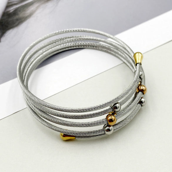 Wholesale Stainless Steel Fashion Bracelets Ins Style Geometric Electroplated For Men And Women