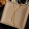 Wholesale Stainless Steel Fashion Creative Butterfly Heart Square Pendant Necklace With Asymmetrical Tassel Chain And Electroplating Treatment For Women