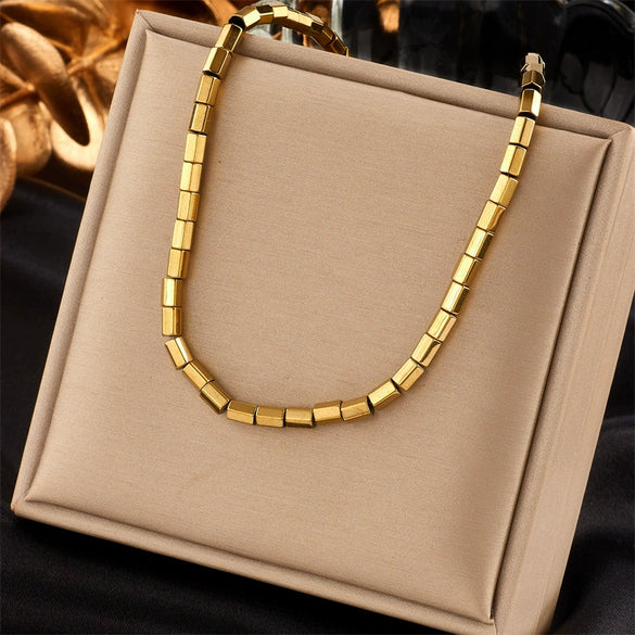 Wholesale Stainless Steel Fashion Creative Butterfly Heart Square Pendant Necklace With Asymmetrical Tassel Chain And Electroplating Treatment For Women