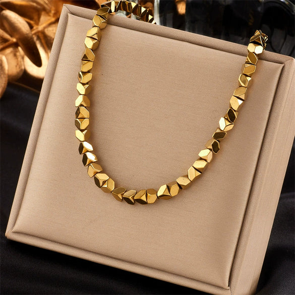 Wholesale Stainless Steel Fashion Creative Butterfly Heart Square Pendant Necklace With Asymmetrical Tassel Chain And Electroplating Treatment For Women