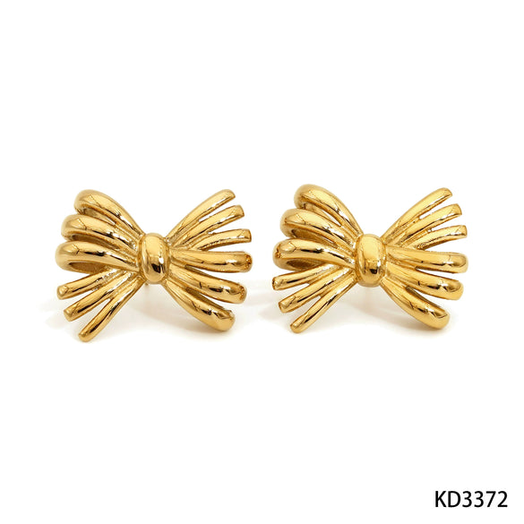 Wholesale Stainless Steel Fashion Creative Gold Plated Bow Earrings For Women