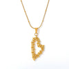 Wholesale 316L Stainless Steel Fashion Double Love Hollow Woven Earrings Necklace Pvd Gold Plated