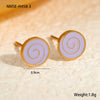 Wholesale Stainless Steel Fashion Earrings With Geometric Fruit And Heart Shapes And Oildropping Design