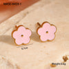 Wholesale Stainless Steel Fashion Earrings With Geometric Fruit And Heart Shapes And Oildropping Design