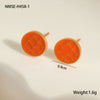 Wholesale Stainless Steel Fashion Earrings With Geometric Fruit And Heart Shapes And Oildropping Design