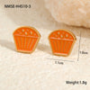 Wholesale Stainless Steel Fashion Earrings With Geometric Fruit And Heart Shapes And Oildropping Design