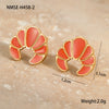 Wholesale Stainless Steel Fashion Earrings With Geometric Fruit And Heart Shapes And Oildropping Design