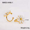 Wholesale Stainless Steel Fashion Flower Style Electroplated Women's Earrings