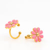 Wholesale Stainless Steel Fashion Flower Style Electroplated Women's Earrings