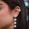 Wholesale Stainless Steel Fashion Flower Style Electroplated Women's Earrings