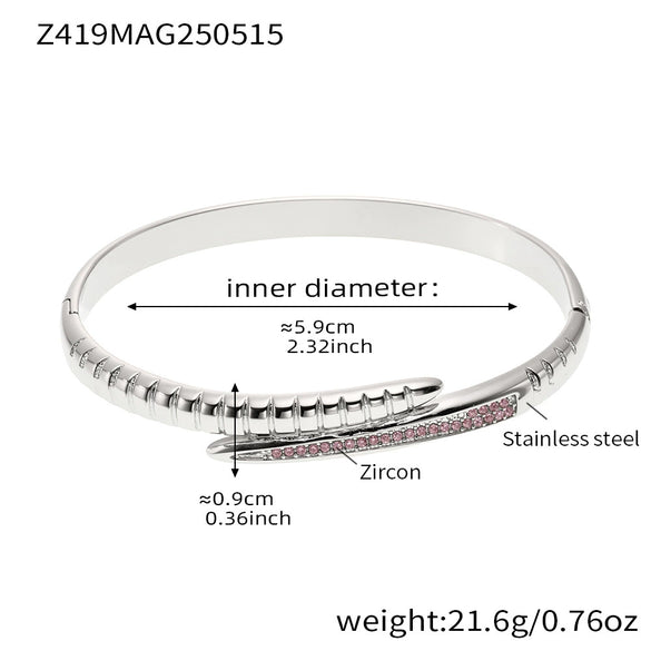 Wholesale 316L Stainless Steel Fashion Geometric Electroplated Open Bracelet Jewelry